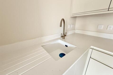 Quartz worktops and inset sink