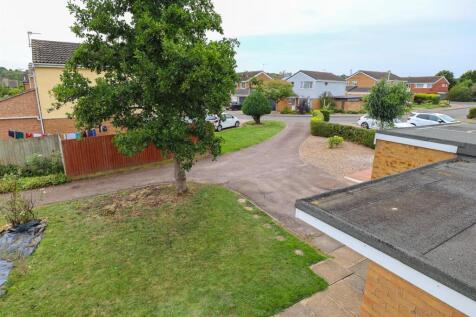 View of front garden, driveway from first floor.jp