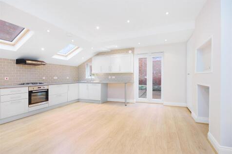 Full width reception, open plan kitchen