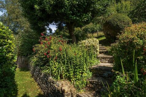 Steps lead up the garden