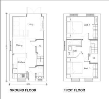 Two Bedroom Type 1 Floor plan