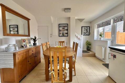 Dining area with door to garden