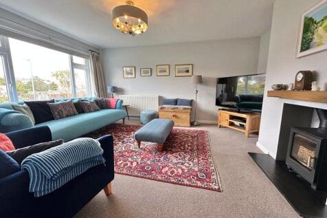 Living room with log burner