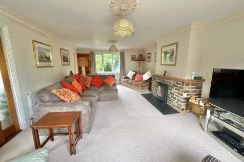 Living room with log burner