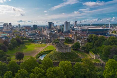 Cardiff castle and principality stadium