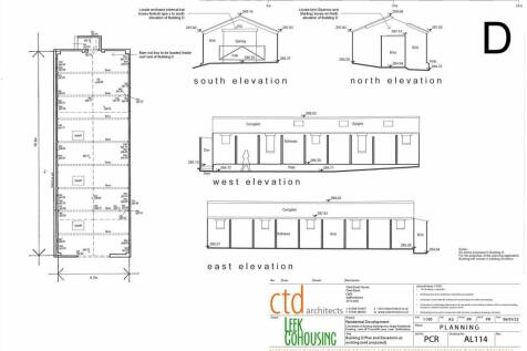 - Building D Plan and Elevations as existing (and 