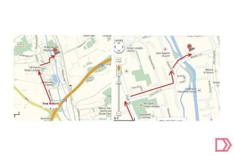 Map showing directions to the property