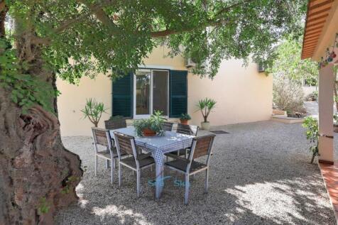 al-fresco dining under carob tree