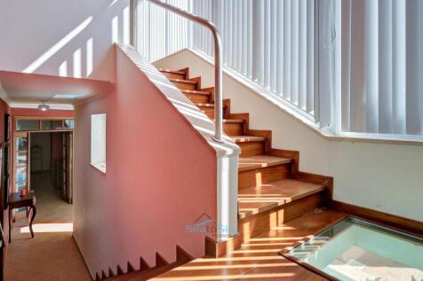 stairs with glass floor panel