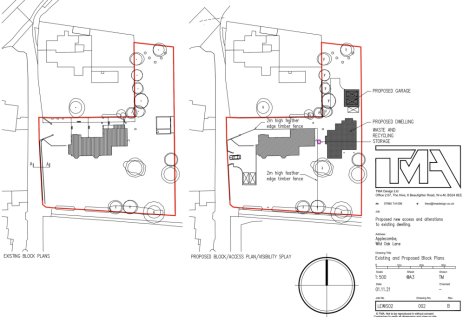 Existing and proposed block plans