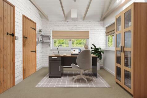 Study with vaulted ceiling