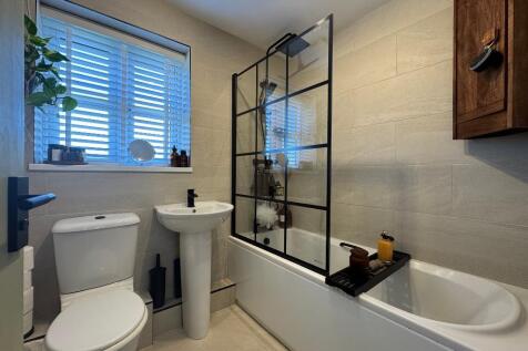 New modern family bathroom with shower