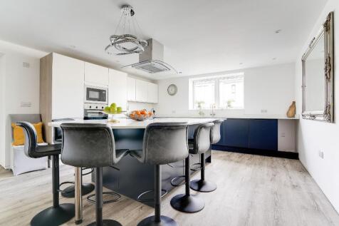 Large white granite island