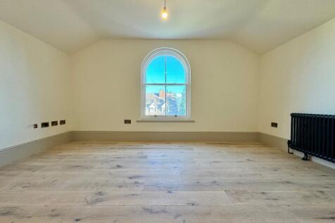 Arched window with views