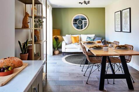 Double doors lead from the dining area makes al fresco dining easy