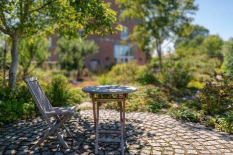 Circular paved seating area