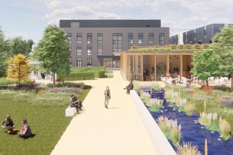 CGI view of The Clubhouse and surrounding landscaping