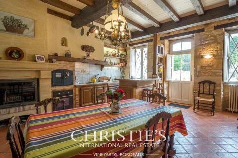 Dining room Tile Fireplace Chandelier