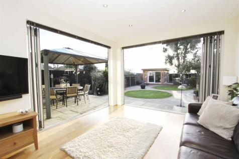 Family room with bi-folding doors