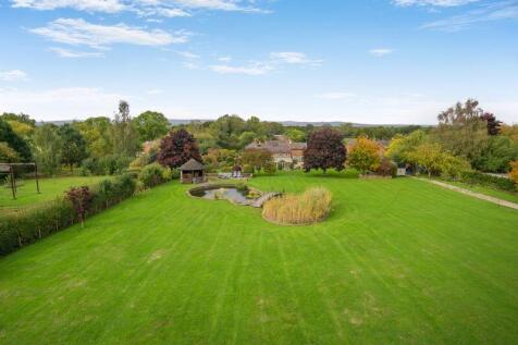 Elevated view of garden and paddock