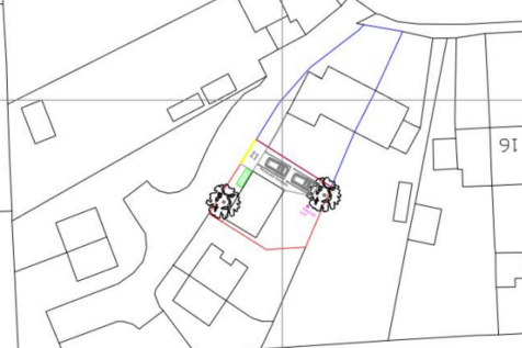 Block Plan Highlighted In Red