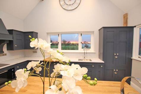 Sunset view through kitchen window