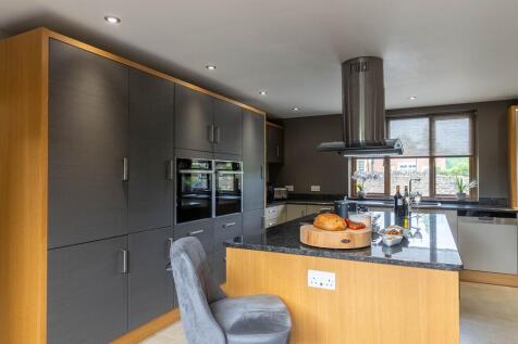 Spacious kitchen with large island
