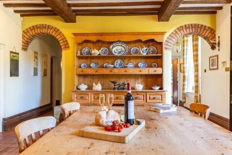 Quarry tiles and exposed beams