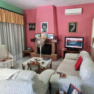 living room with fireplace