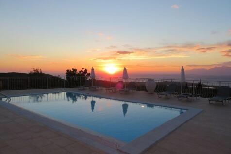 Sunset on pool