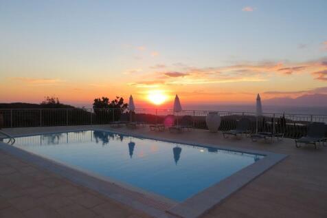 Sunset on pool
