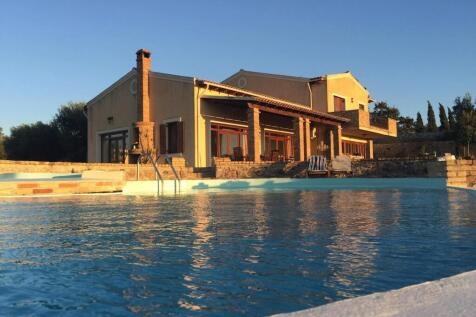Morning view of pool and house