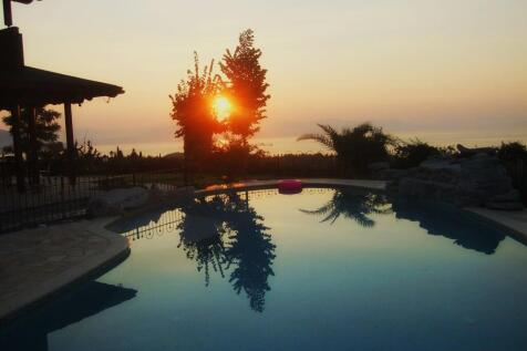 Pool area at dusk