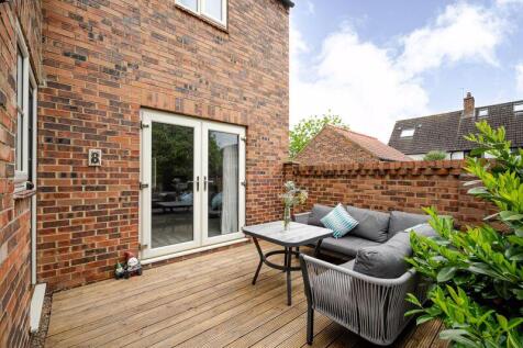 Timber decked dining terrace