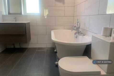 Downstairs Bathroom With a Large Bath Tub