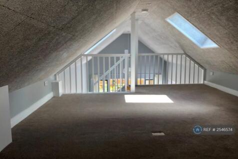Living Area&#39;s Mezzanine With Carpet And Skylights