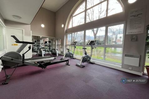 Arch Window In Gym Overlooks Garden Area