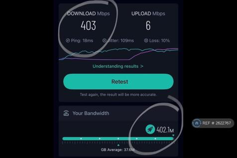 Sample Internet Speed Test