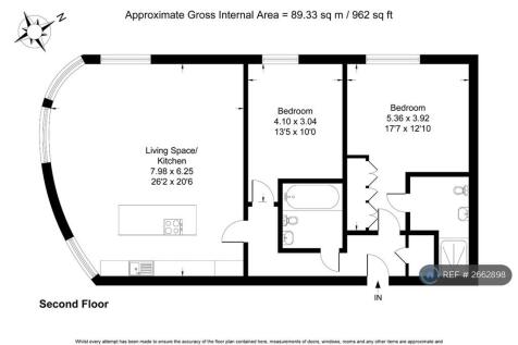 Note: Correct Area 990sq Ft