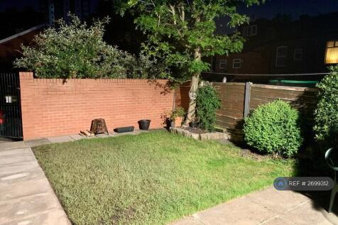 Lawn, Trees, Shrubs, Flagged Patio