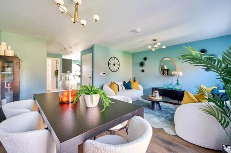 There&#39;s ample space in the family room for a dining table