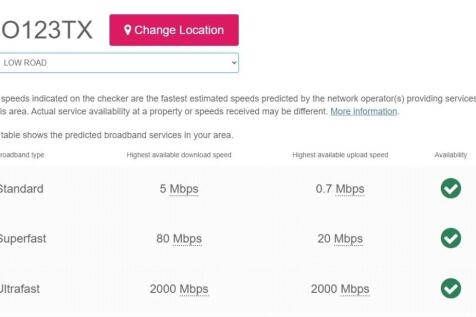 Broadband Speeds