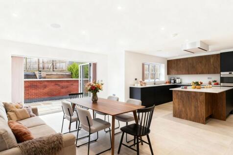 Family dining kitchen digitally enhanced