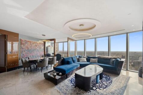 A stunning two-bedroom apartment with panoramic views, on the 41st floor of this prestigious building The Tower at St George Wharf.