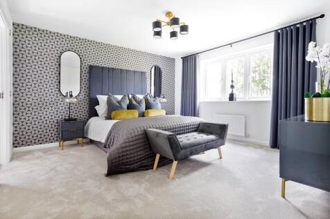 Stylish main bedroom with wardrobe space