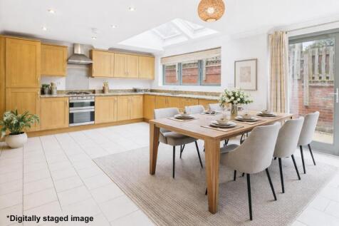 Open plan dining kitchen (digitally staged)