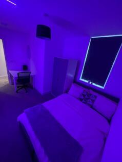 Bright contemporary bedroom with a comfortable ...