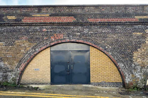 The front of an arch.
