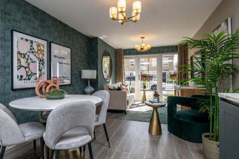 Image of open-plan apartment layout showcasing the open-plan layout of the dining area leading into