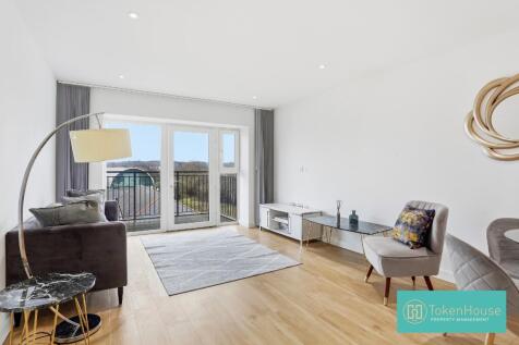 This modern two-bedroom apartment is in Fairbank House, Beaufort Park development. The property comes furnished and comprises of open plan kitchen and living area, two double bedrooms with built in wa